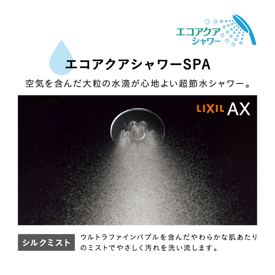 エコアクアシャワー標準採用